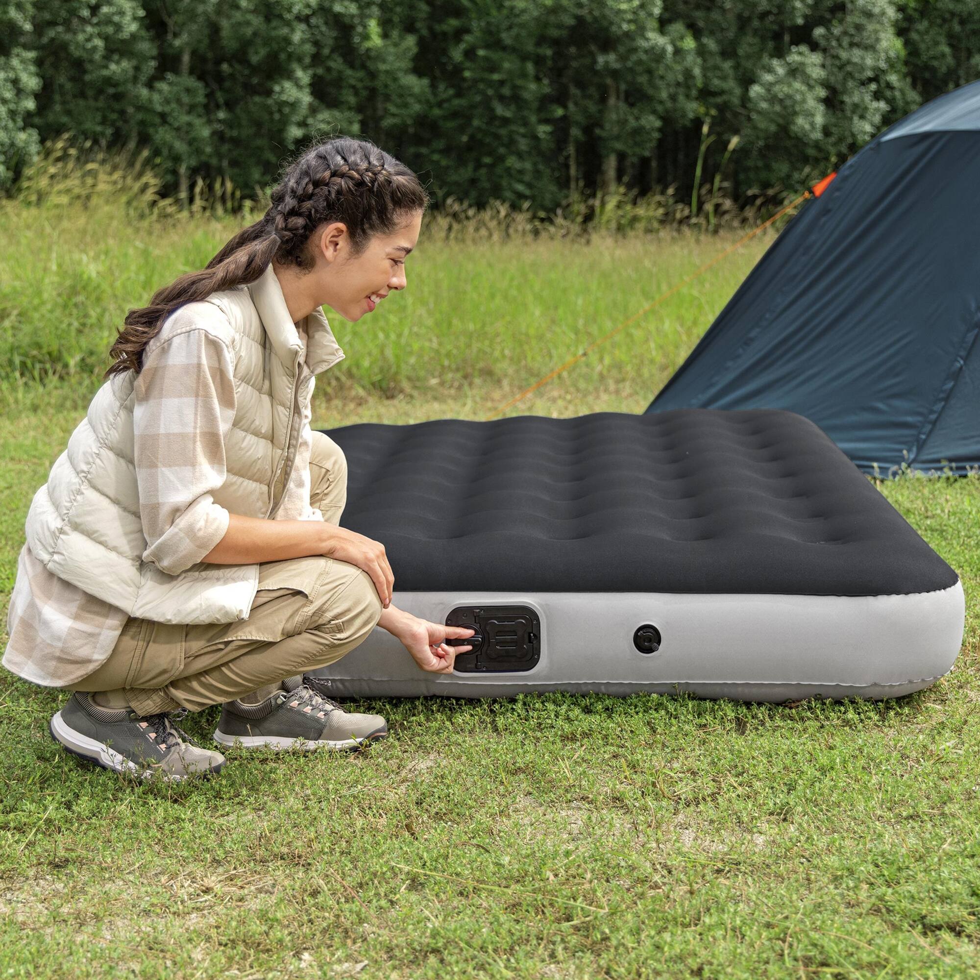Alt View 3. Bestway - River Gorge: 9.5" Queen Airbed - Black.