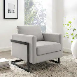 Posse Upholstered Fabric Accent Chair by Modway - Black Camel