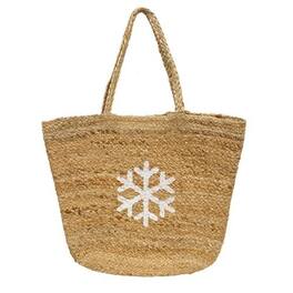 BreeBe - *Snowflake Jute Tote - Brown