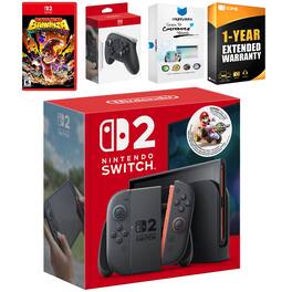 Switch 2 + Mario Kart World Bundle with Donkey Kong Bonanza, Pro Controller, MightySkins Code and 1 CPS Year - Nintendo Switch 2