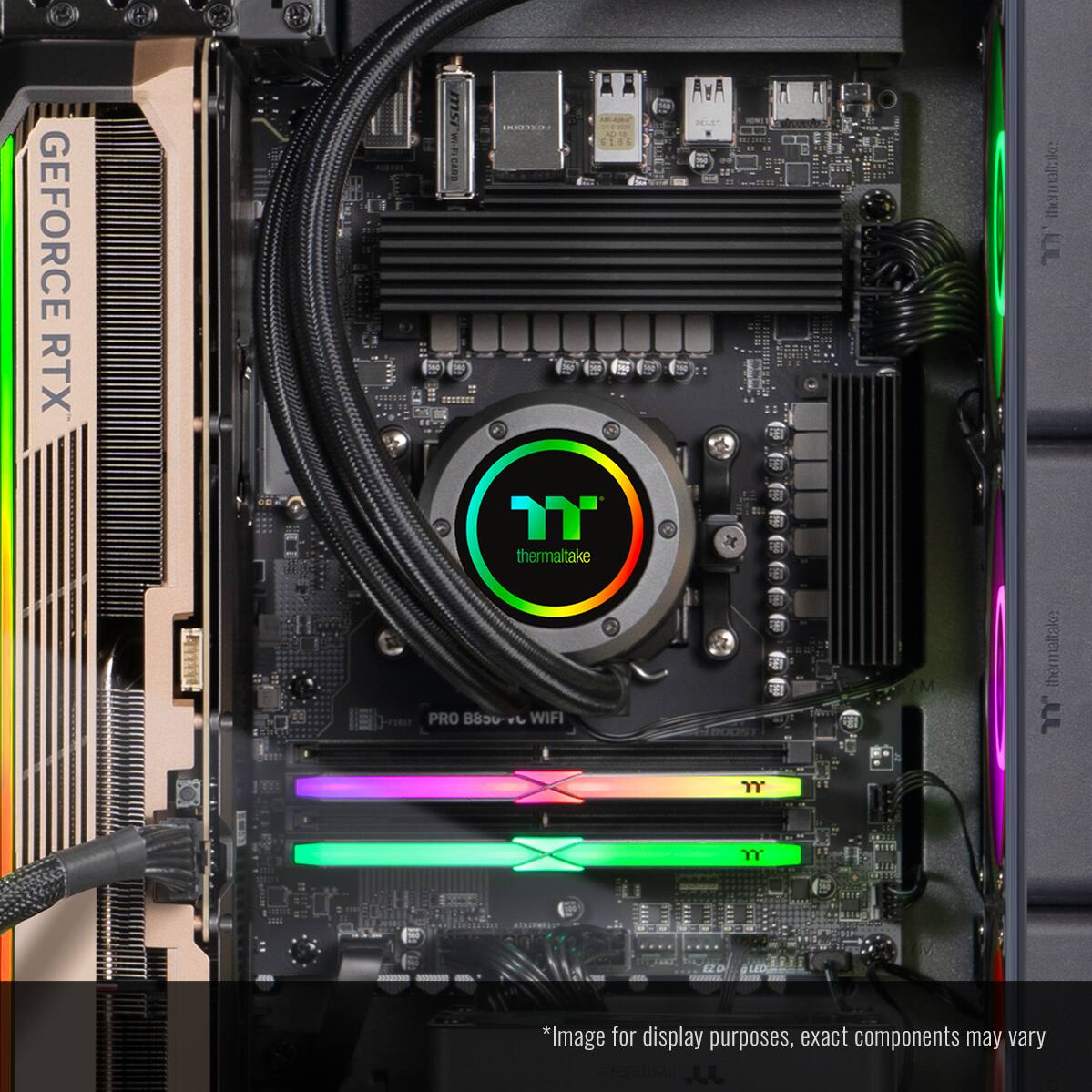 GEFORCE RTX  
thermaltake  
thermaltake PRO B550 WIFI  
thermaltake 7  
*Image for display purposes, exact components may vary