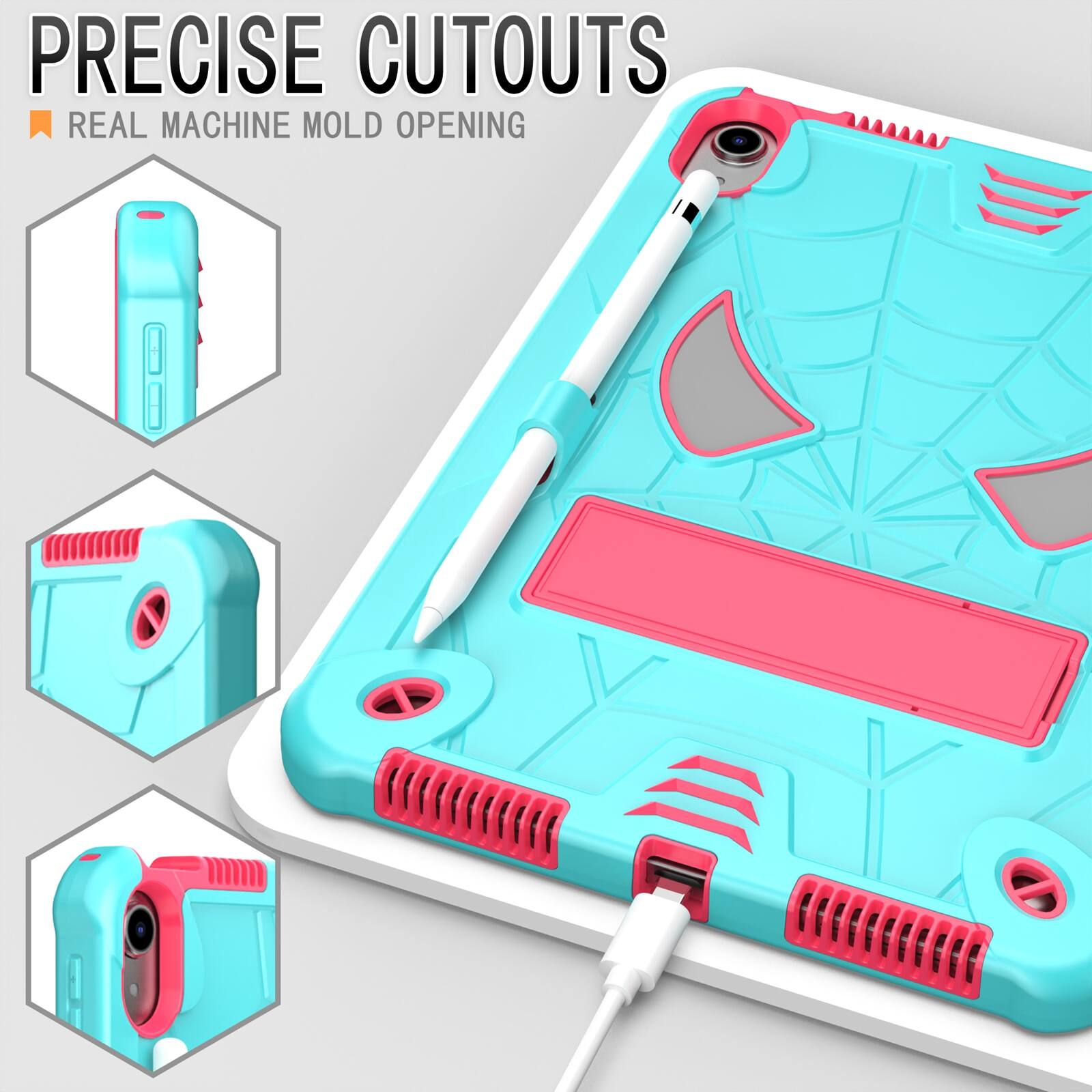 PRECISE CUTOUTS  
REAL MACHINE MOLD OPENING