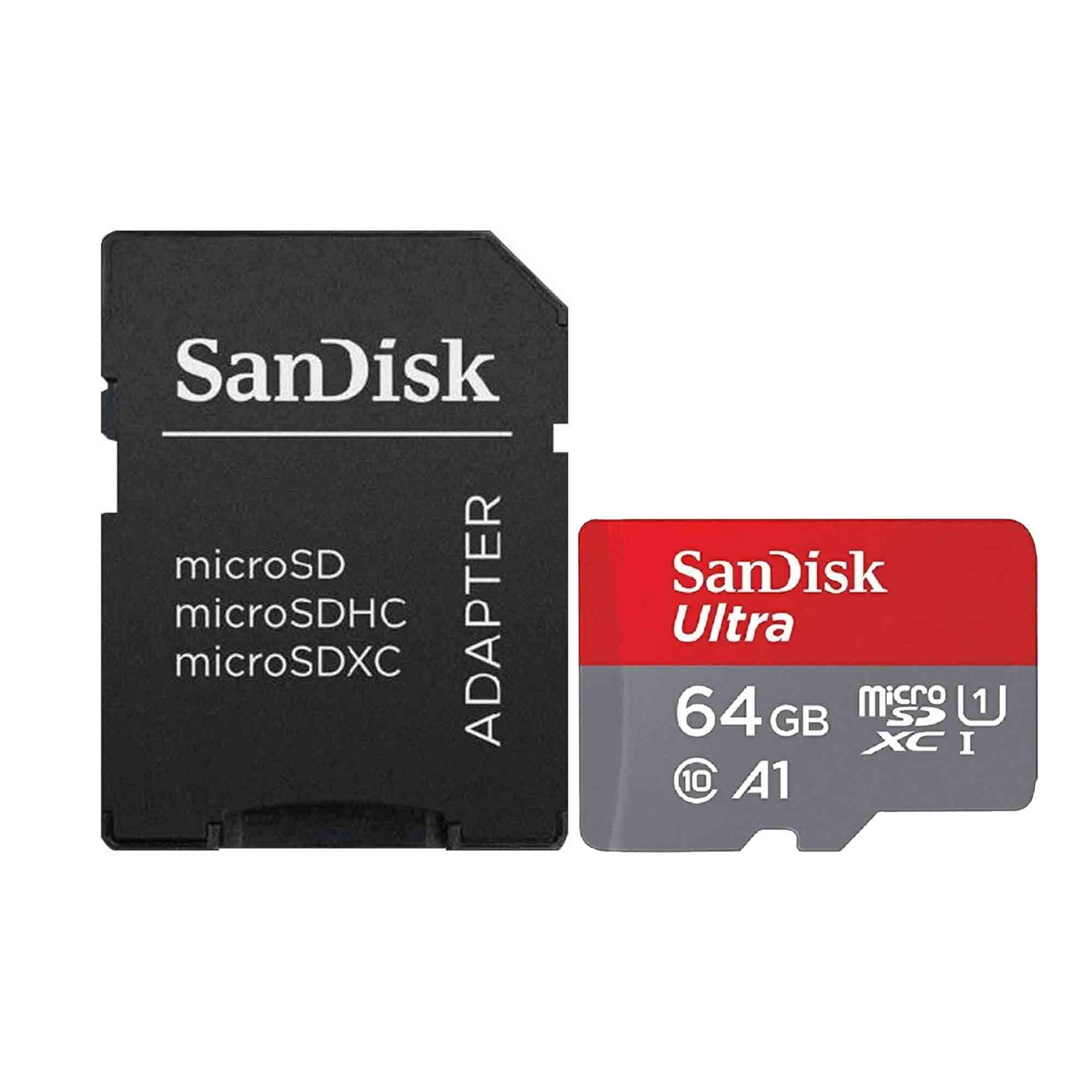 SANDISK - Ultra 64GB microSD Memory Card 140MB/s with SD Adapter