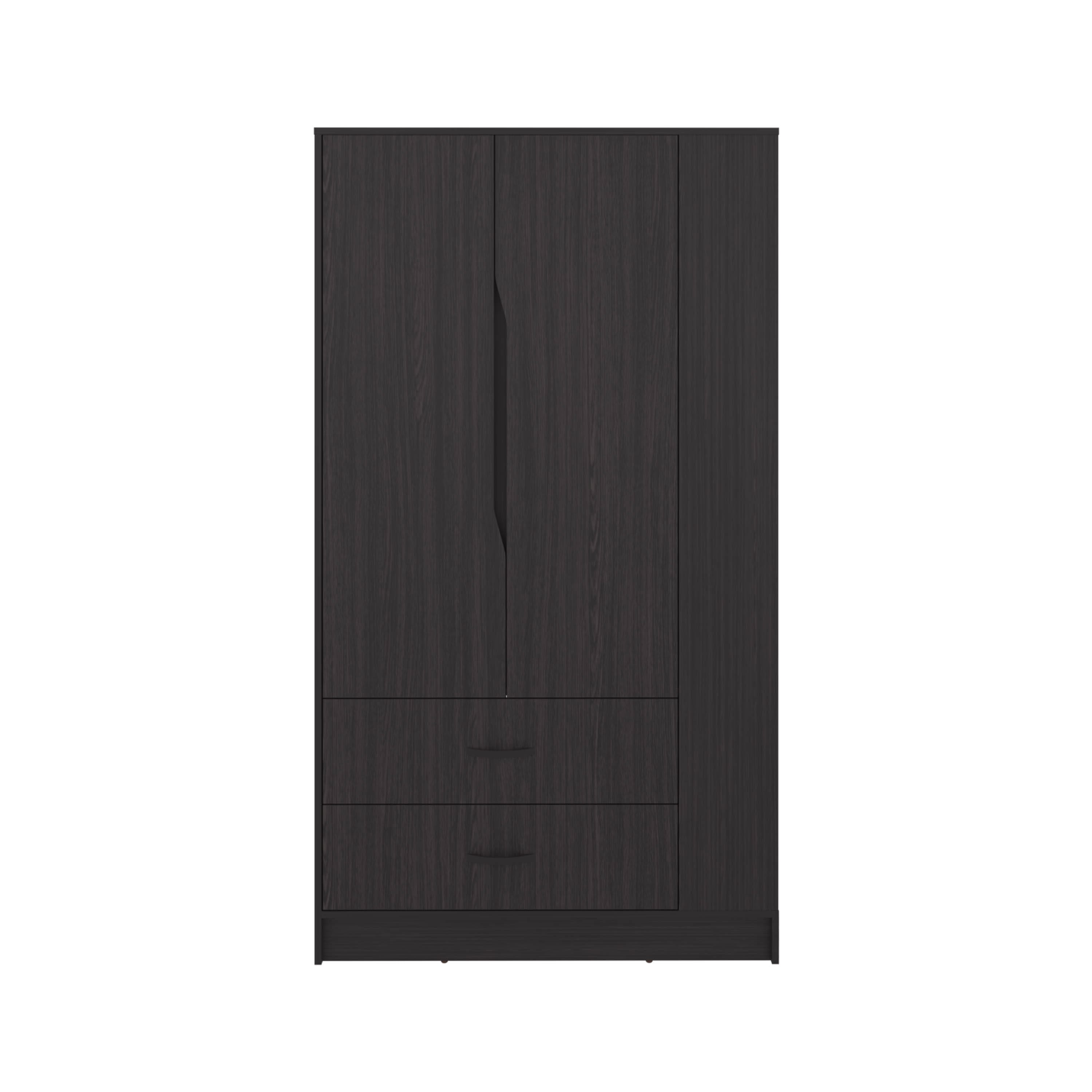 TuHome - Dakota Armoire With Double Doors, Hanging Rod And Interior Shelves, Freestanding Modern Wardrobe - Black price history on PriceWatchPro