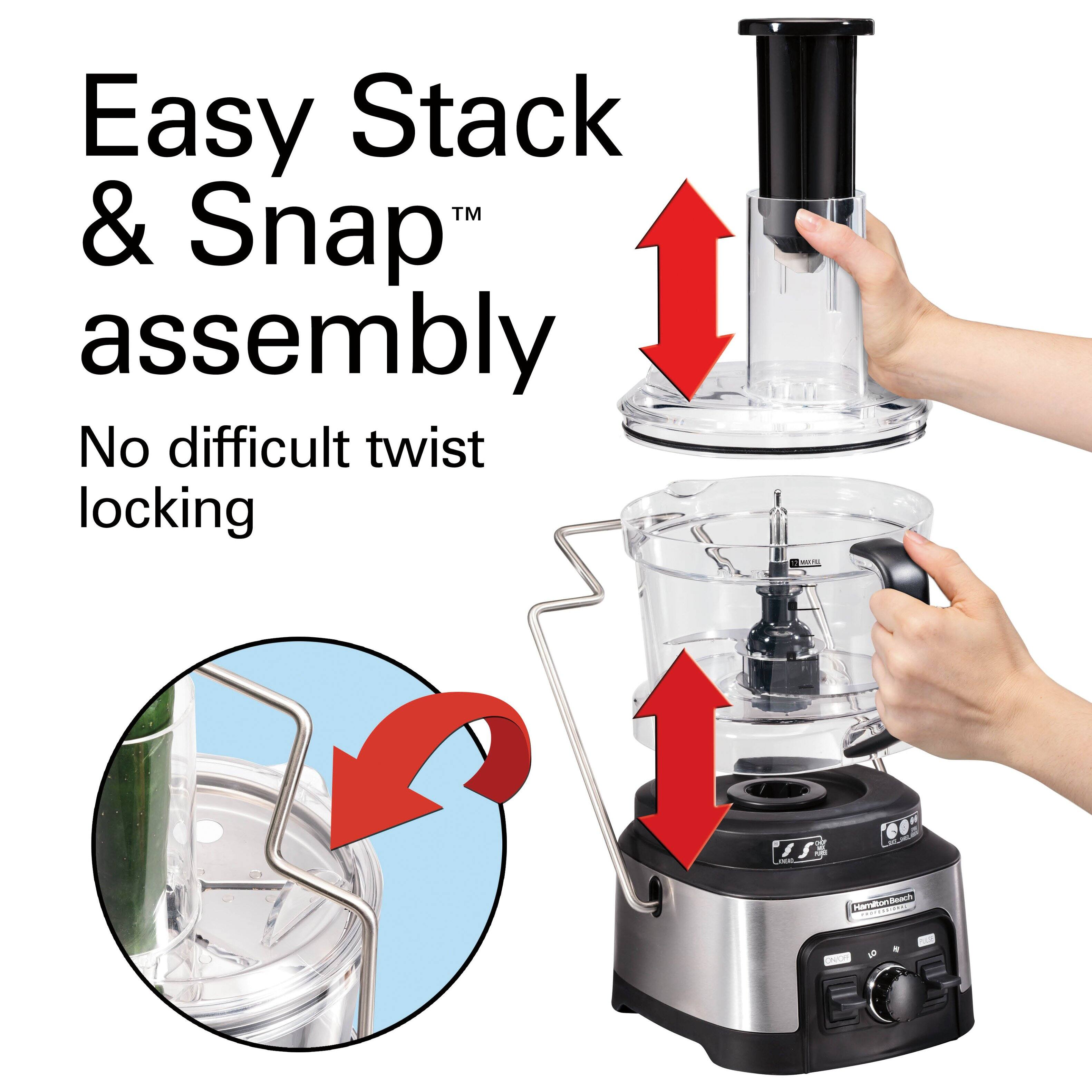 Easy Stack & Snap™ assembly  
No difficult twist locking