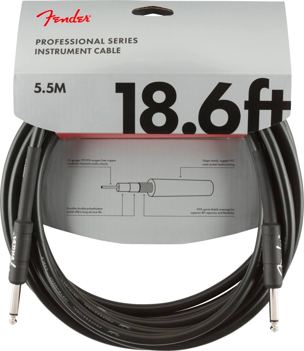 Alt View 1. Fender - Professional Series Instrument Cable - Black.