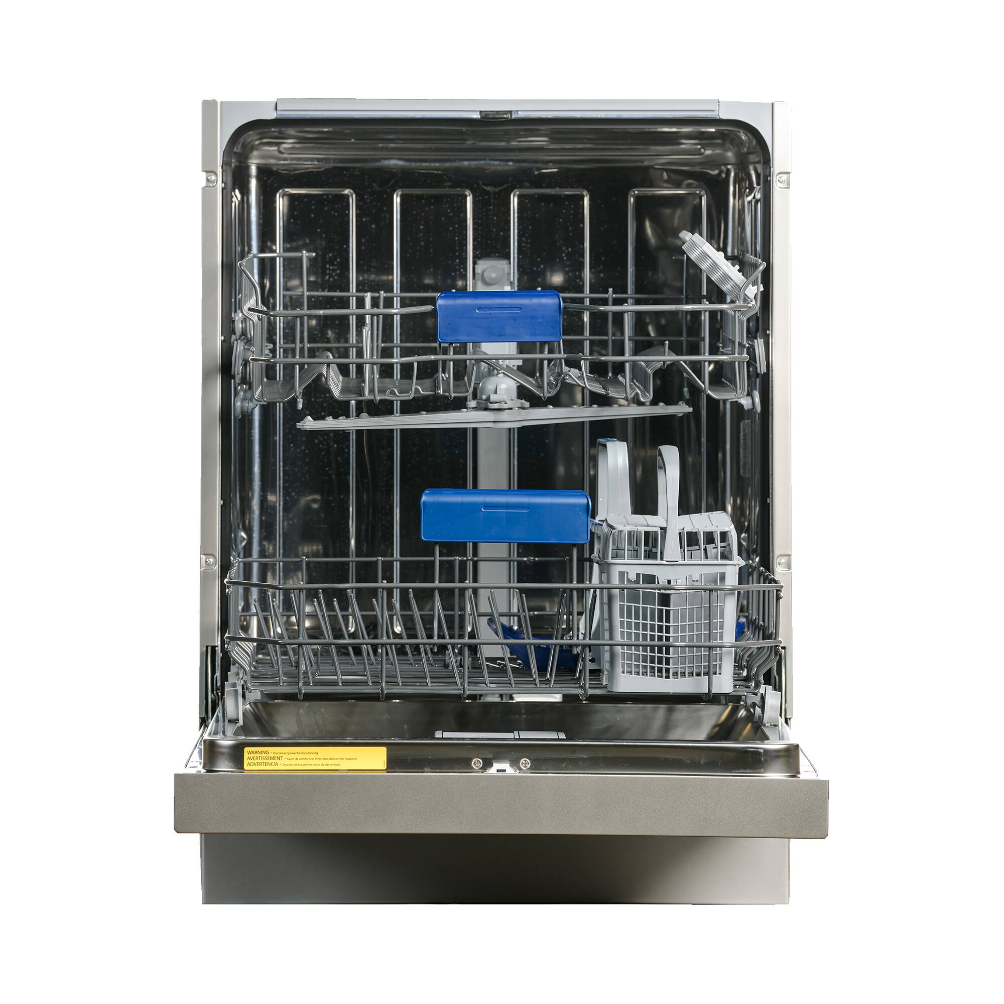 Left. Equator - Equator 24 inch Built-In Dishwasher Front Control 14 place 3.4g Sanitize 51 dB Heating Element Energy Star 110V ADA - Stainless.