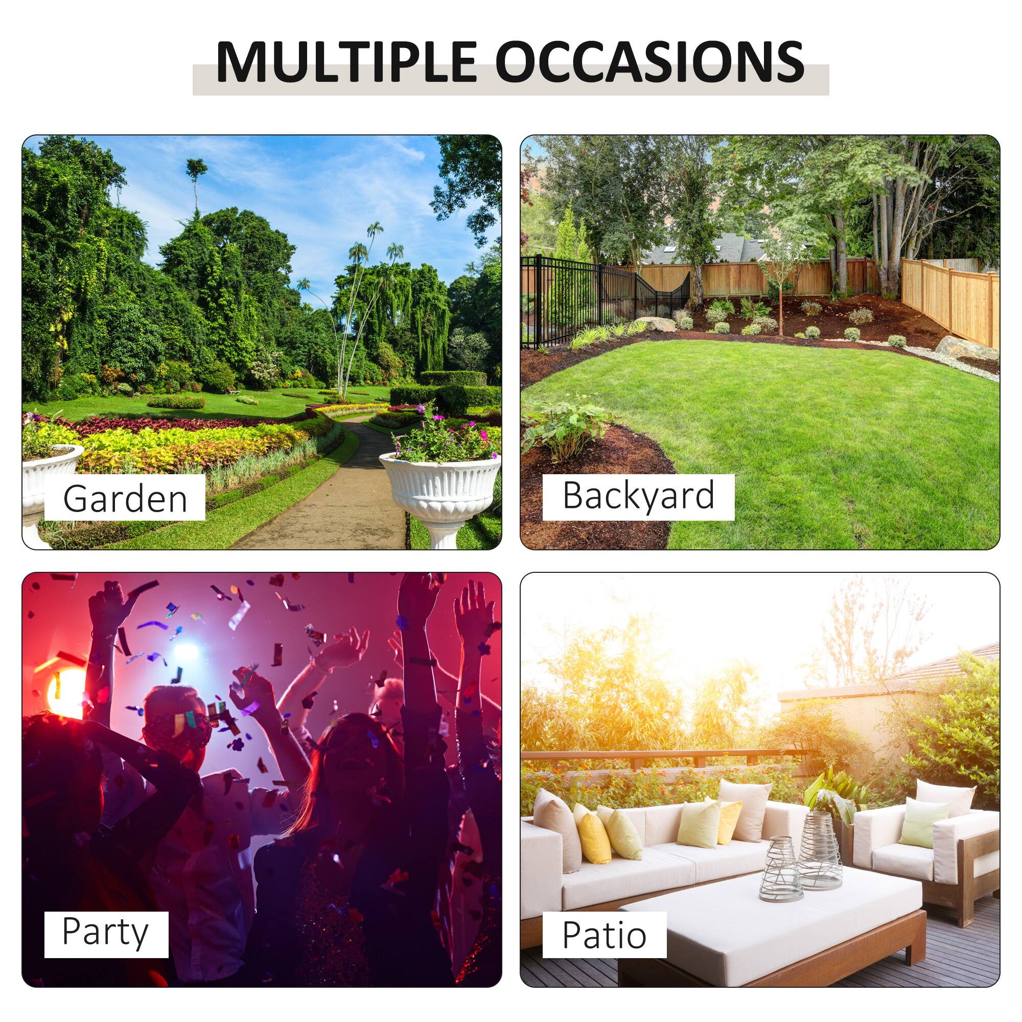 MULTIPLE OCCASIONS
Garden
Backyard
Party
Patio