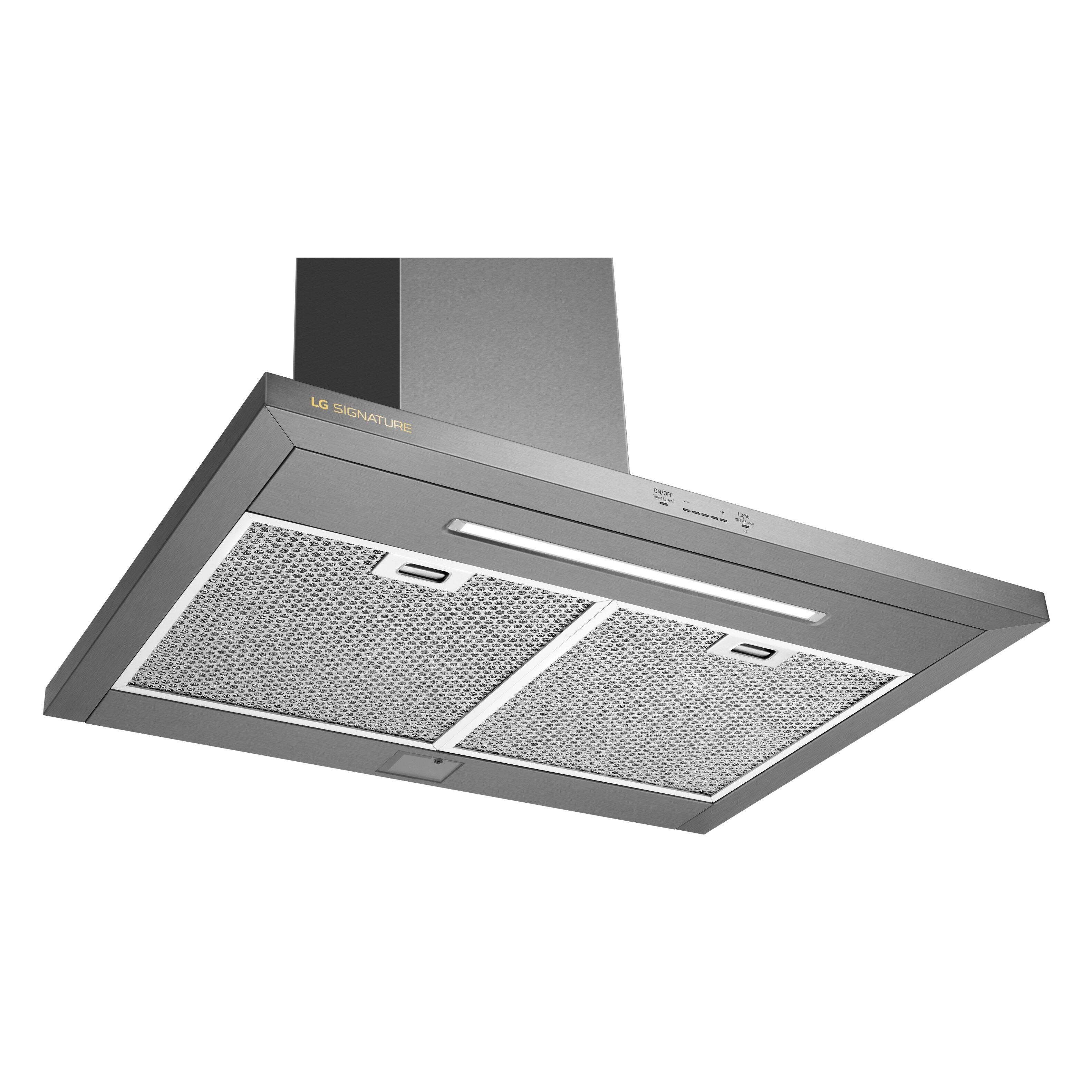 Alt View 7. LG - SIGNATURE 30" Externally Vented Wall Mount Smart Range Hood - Stainless Steel.