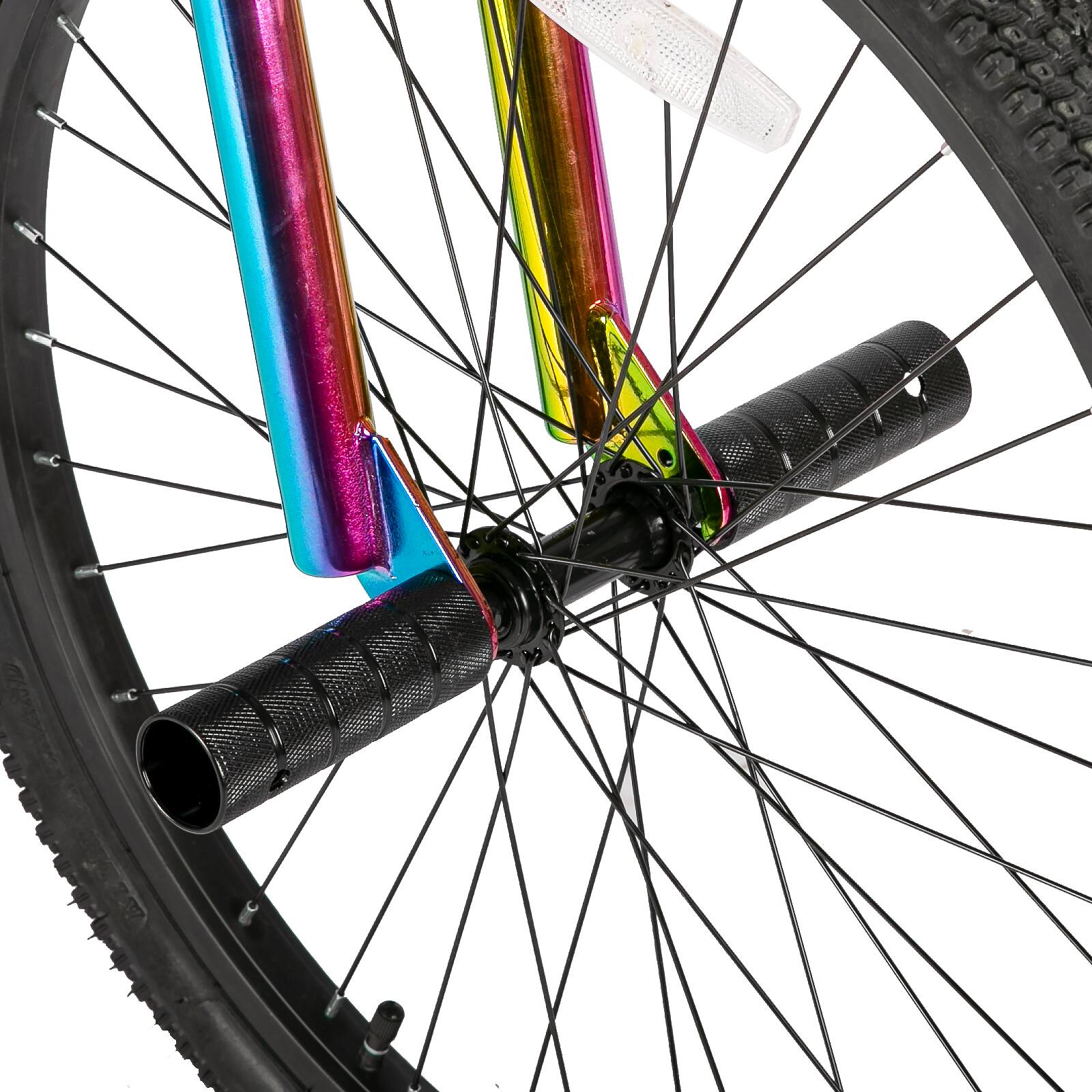 Alt View 4. HILAND - HILAND 26 Inch BMX Bike for Teenager and Adult, Beginner-Level BMX with 2 Pegs, Bicycles for Men and Women Rainbow - Rainbow.