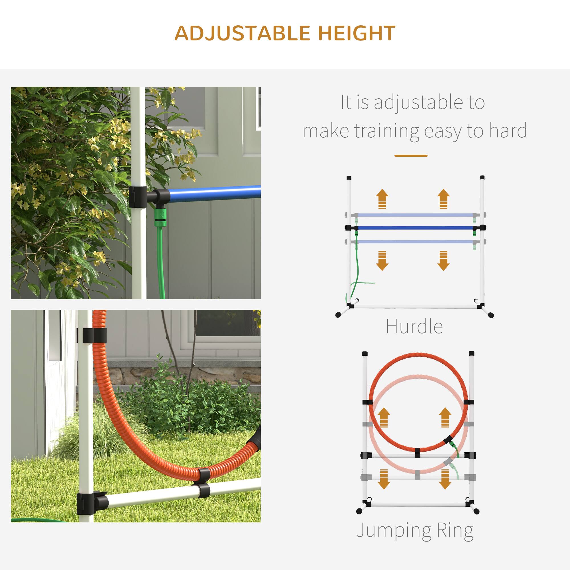 ADJUSTABLE HEIGHT

It is adjustable to make training easy to hard

Hurdle

Jumping Ring