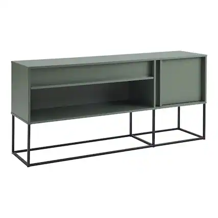 Front. Furniture of America - Yazda TV Stand Fits TV's up to 65 in. with LED Lights - Green.