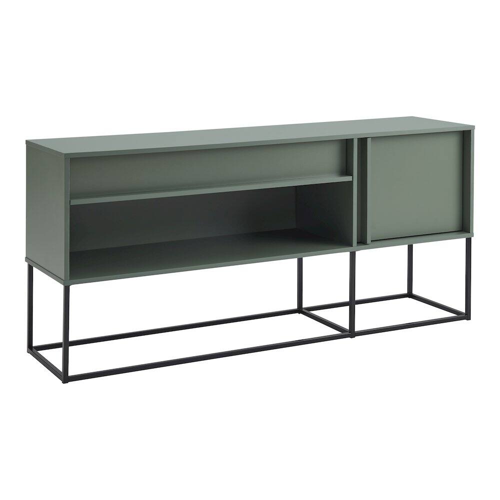 Front. Furniture of America - Yazda TV Stand Fits TV's up to 65 in. with LED Lights - Green.