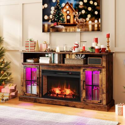 Gymax Fireplace TV Stand w/ Remote Controls & Thermostat Storage Gymax Fireplace TV Stand w/ Remote Controls & Thermostat Storage