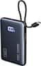 INIU - Pocket Power 10K Power Bank with Built-In USB C Cable, Compact 10000mAh PD 20W (IN&OUT) for iPhone, Samsung etc - Black