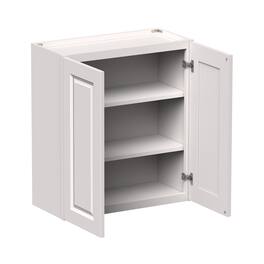 Boyel Living - 27-in W x 30-in H x 12-in D Shaker RTA Kitchen Wall Cabinet with Soft-Close Doors - Glacier White