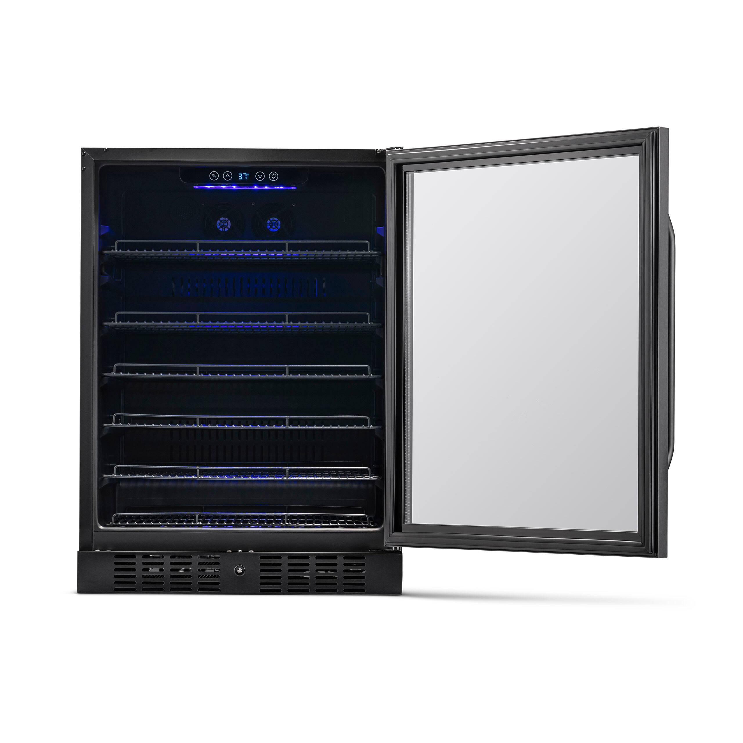 Alt View 15. NewAir - 24” 177-Can Built-In Beverage Cooler with Precision Temperature Controls and Adjustable Shelves - Black stainless steel.
