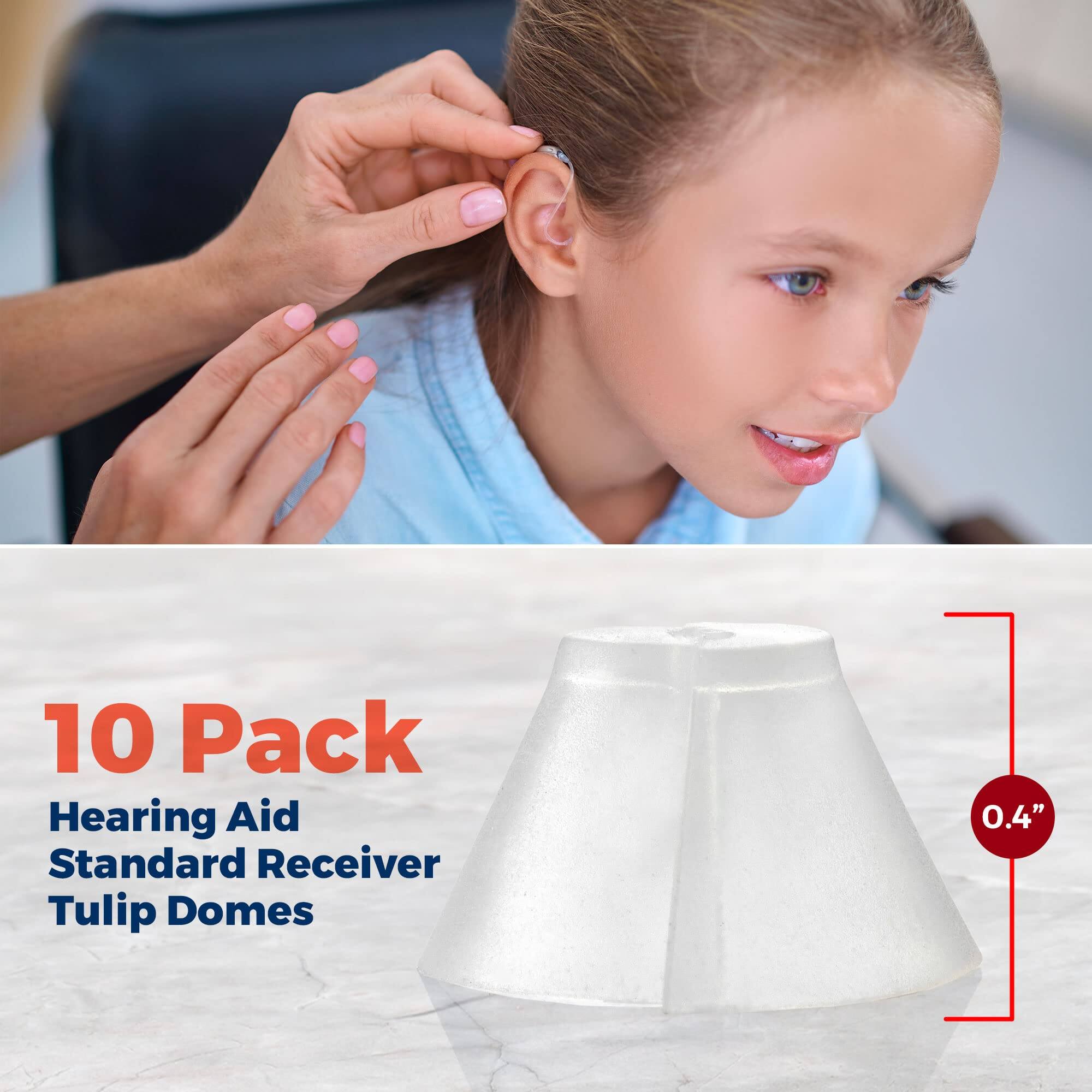 10 Pack  
Hearing Aid Standard Receiver Tulip Domes  
0.4"