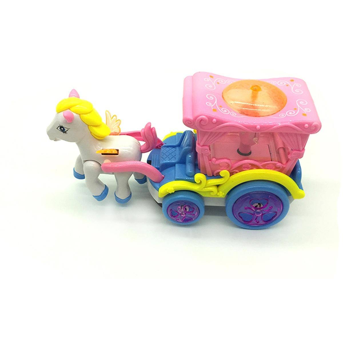 JuzToys - Walking Horse And Carriage With Lights And Sound, Toys for Kids - Multi