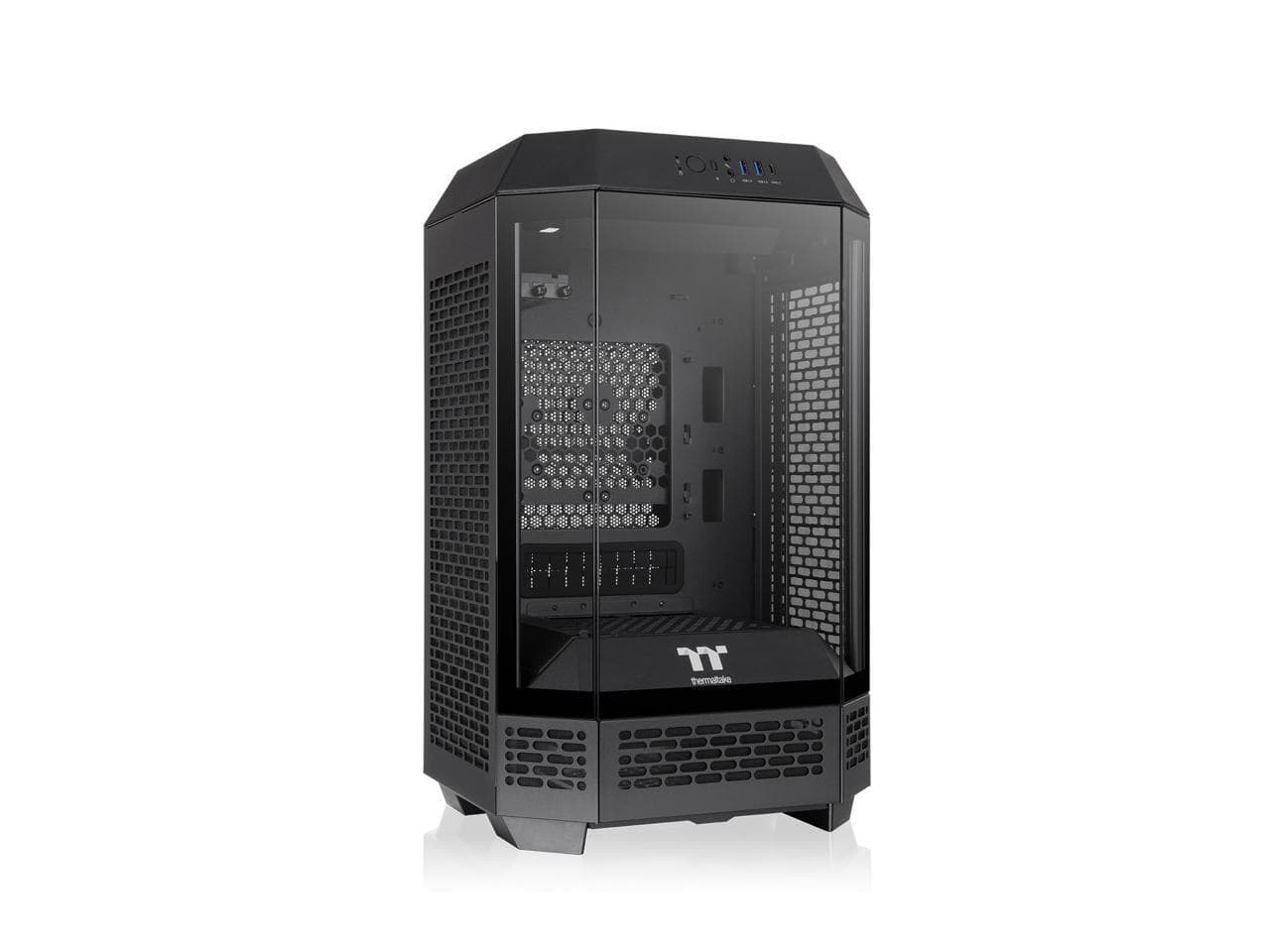 Thermaltake - Tower 250 Black Mini-ITX 2x120mm Fans 360mm Rad Support - Black