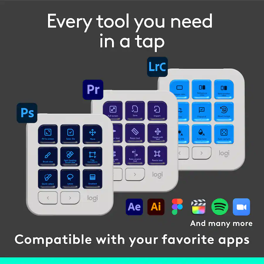 Logitech MX Creative Console Programmable Keypad with 9 Customizable ...