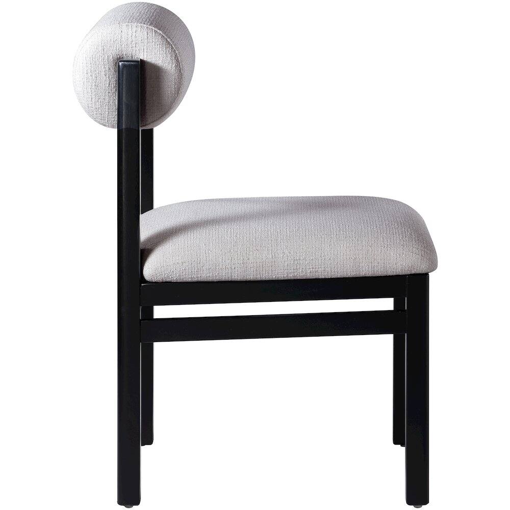 Alt View 3. Meridian Furniture - Roundhill Grey Linen Textured Fabric Upholstered Dining Chair, Set of 2 - Grey.