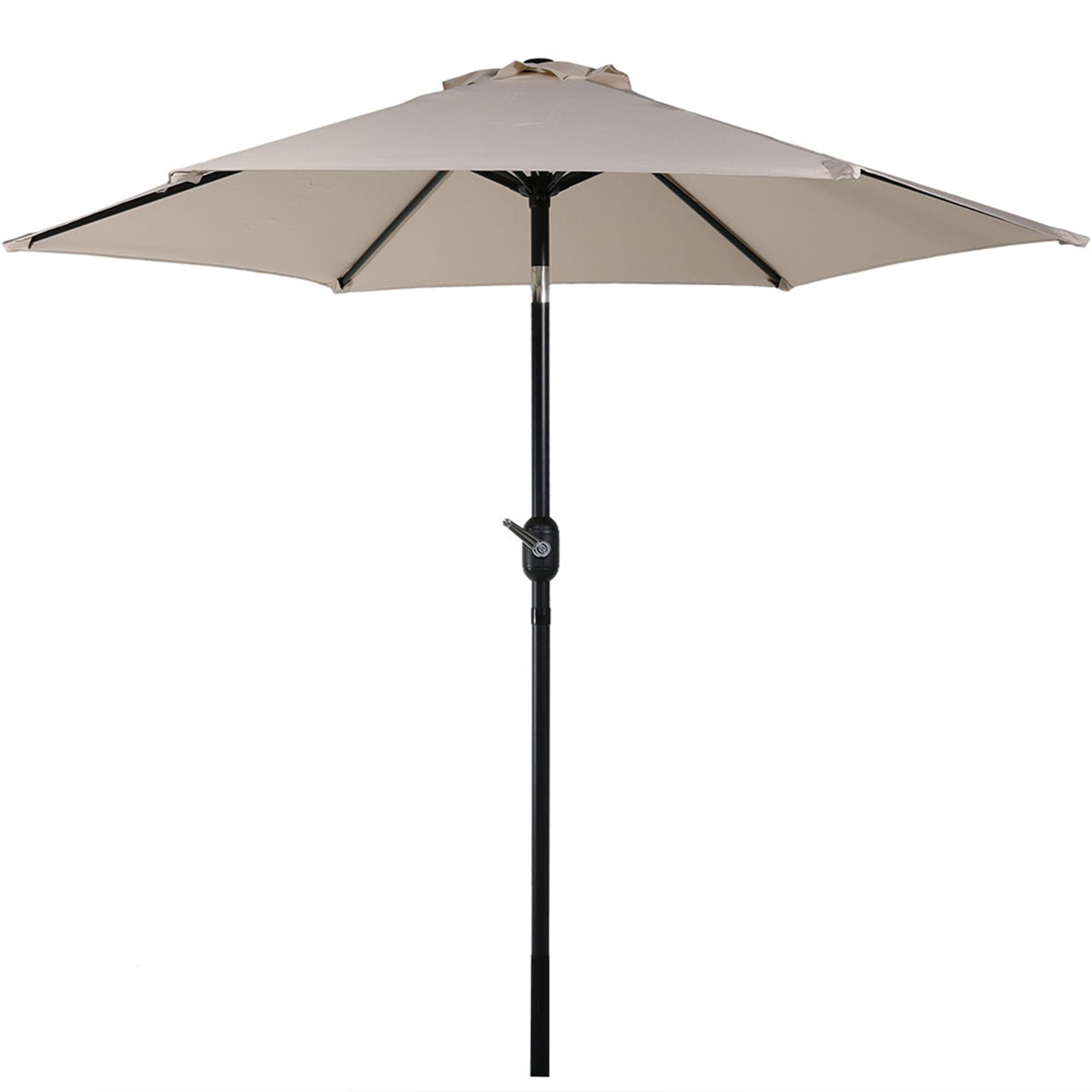 Sunnydaze - 7.5 ft Aluminum Patio Umbrella with Tilt and Crank - Beige