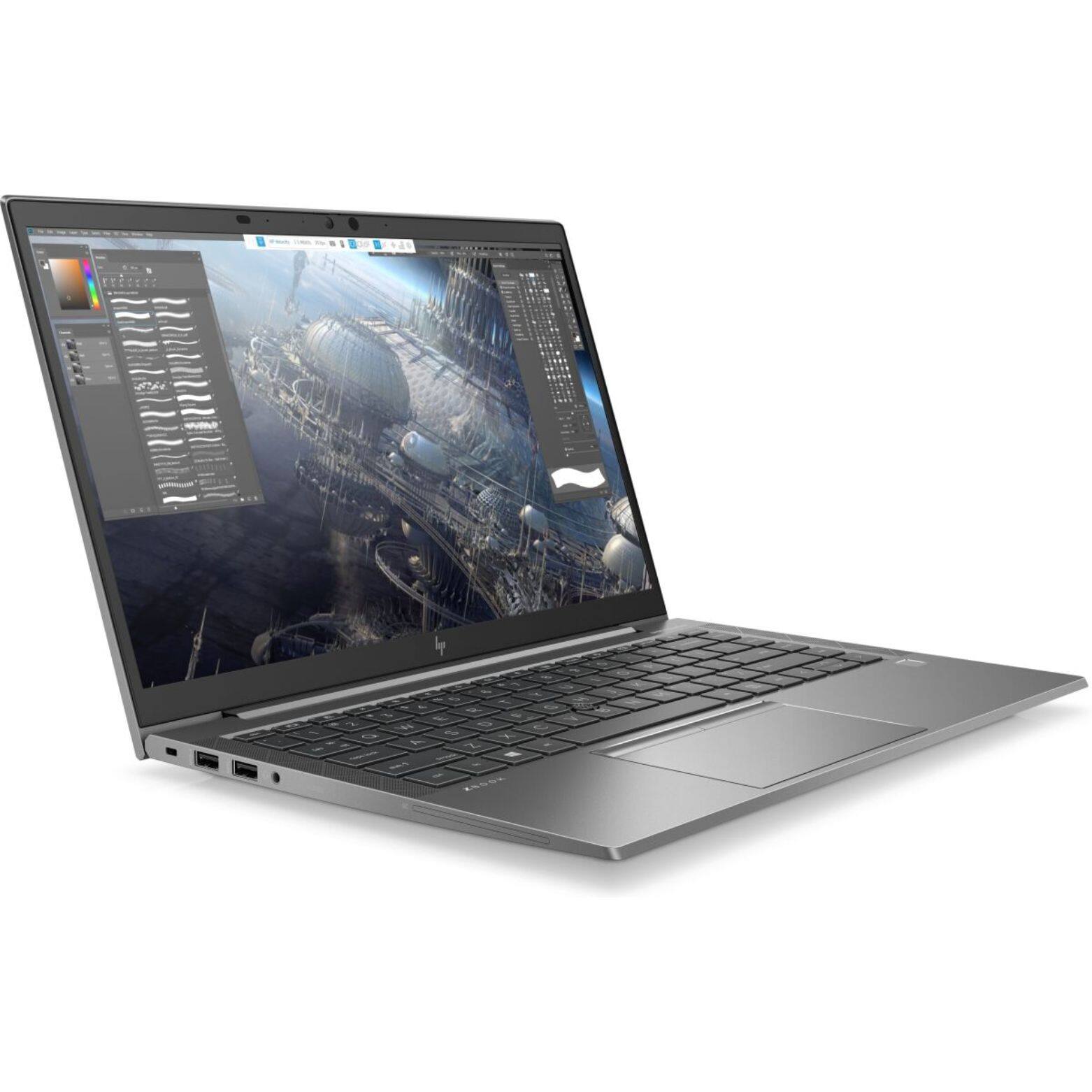 Alt View 2. HP - ZBook Firefly 15 G7 Mobile Workstation 15.6" FHD Intel i7-10810U 1.1 GHz 16 GB 256 GB SSD NVIDIA Quadro P520 W11P Laptop - Gray.