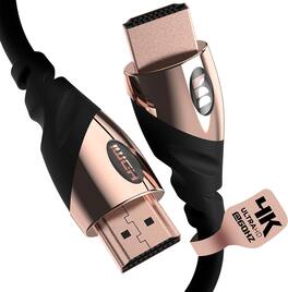 Monster - 12Ft HDMI Electronic Cable 4K Ultra Hd With Ethernet Cord 60/120 Hz Refresh Speed 21Gbps 1080p - Rose Gold