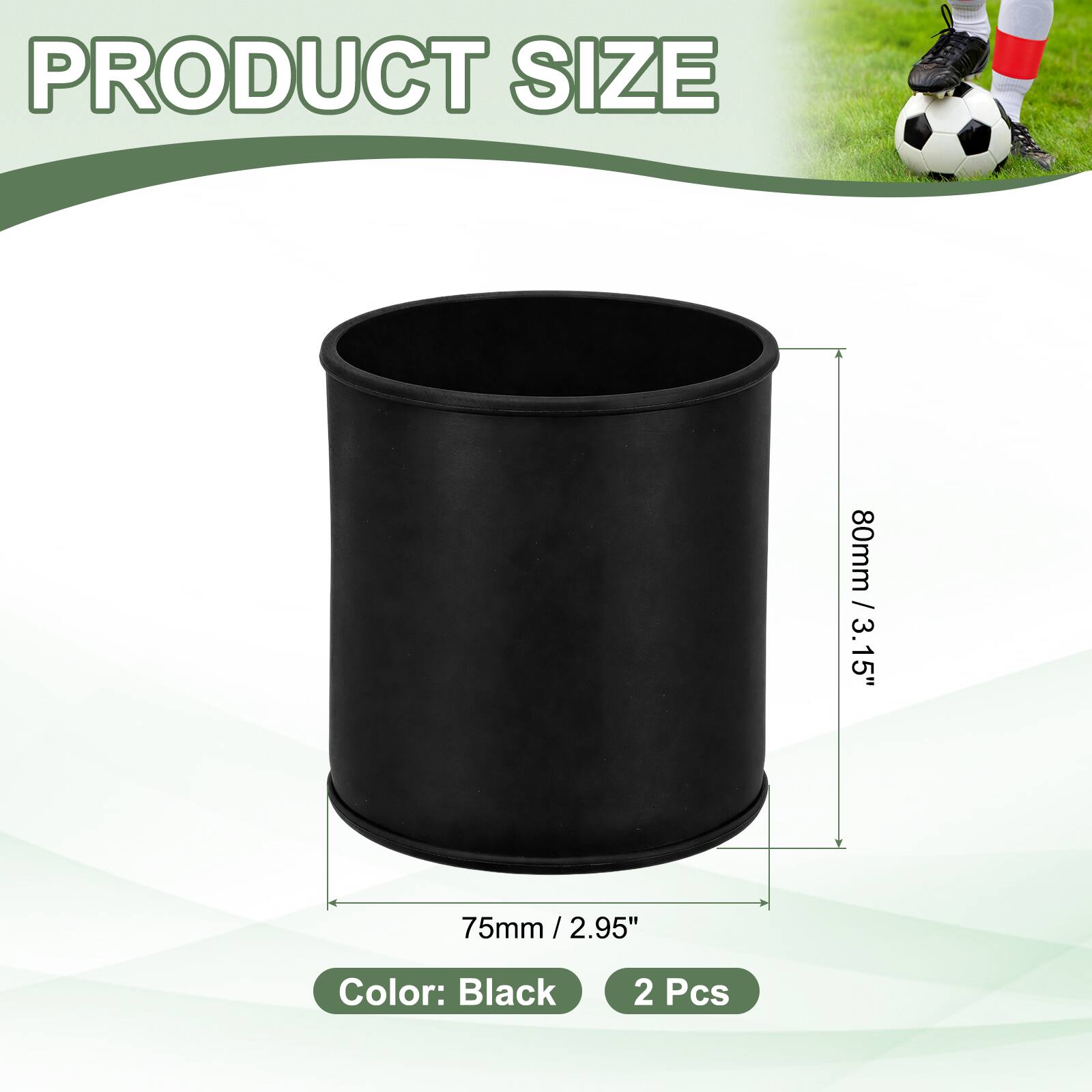 PRODUCT SIZE  
80mm / 3.15"  
75mm / 2.95"  
Color: Black  
2 Pcs