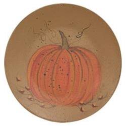 Alt View 1. BreeBe - Classic Pumpkin Plate 3 Asstd. - Cream, Light Orange, Dark Orange.