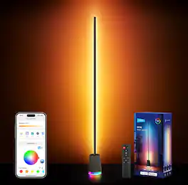 Neewer - NF06 RGB IC CW Smart Floor Lamp, 1500lm, 16M Colors, Music Sync, Alexa/Google, App/AI Control - Black