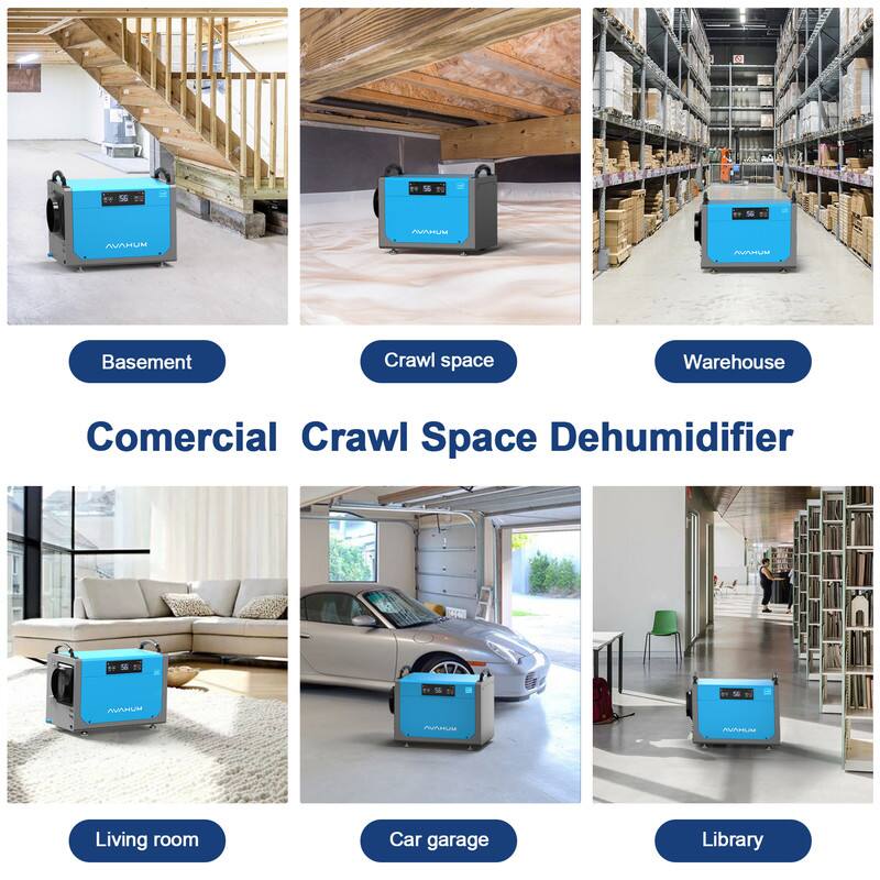 AVAHUM  
Basement  
Crawl space  
Warehouse  
Commercial Crawl Space Dehumidifier  
Living room  
Car garage  
Library