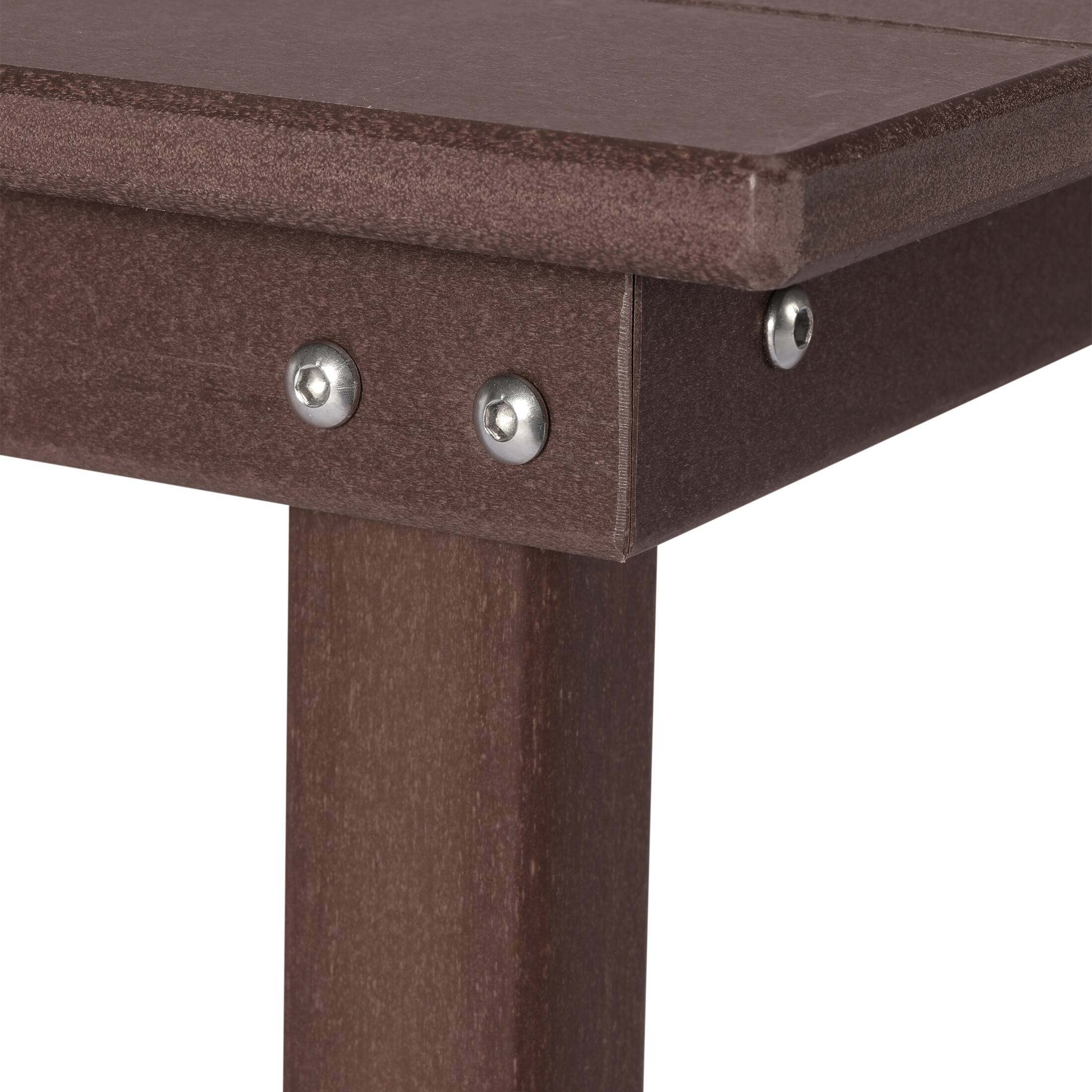 Alt View 4. WestinTrends - WestinTrends Malibu 65" Outdoor Patio Trestle Dining Bench - Dark Brown.