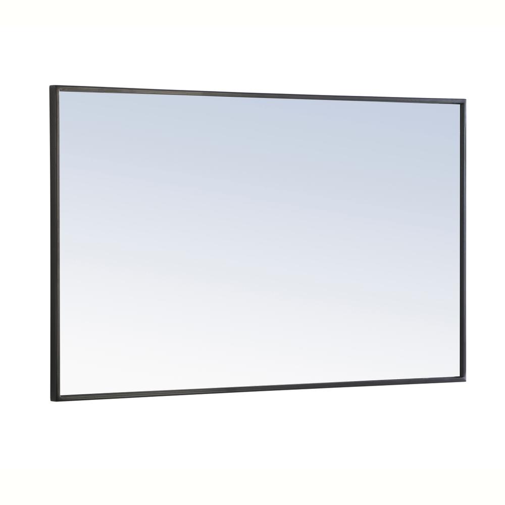 Left. Elegant Decor - Metal frame Rectangle Mirror 24 inch Black - Black.