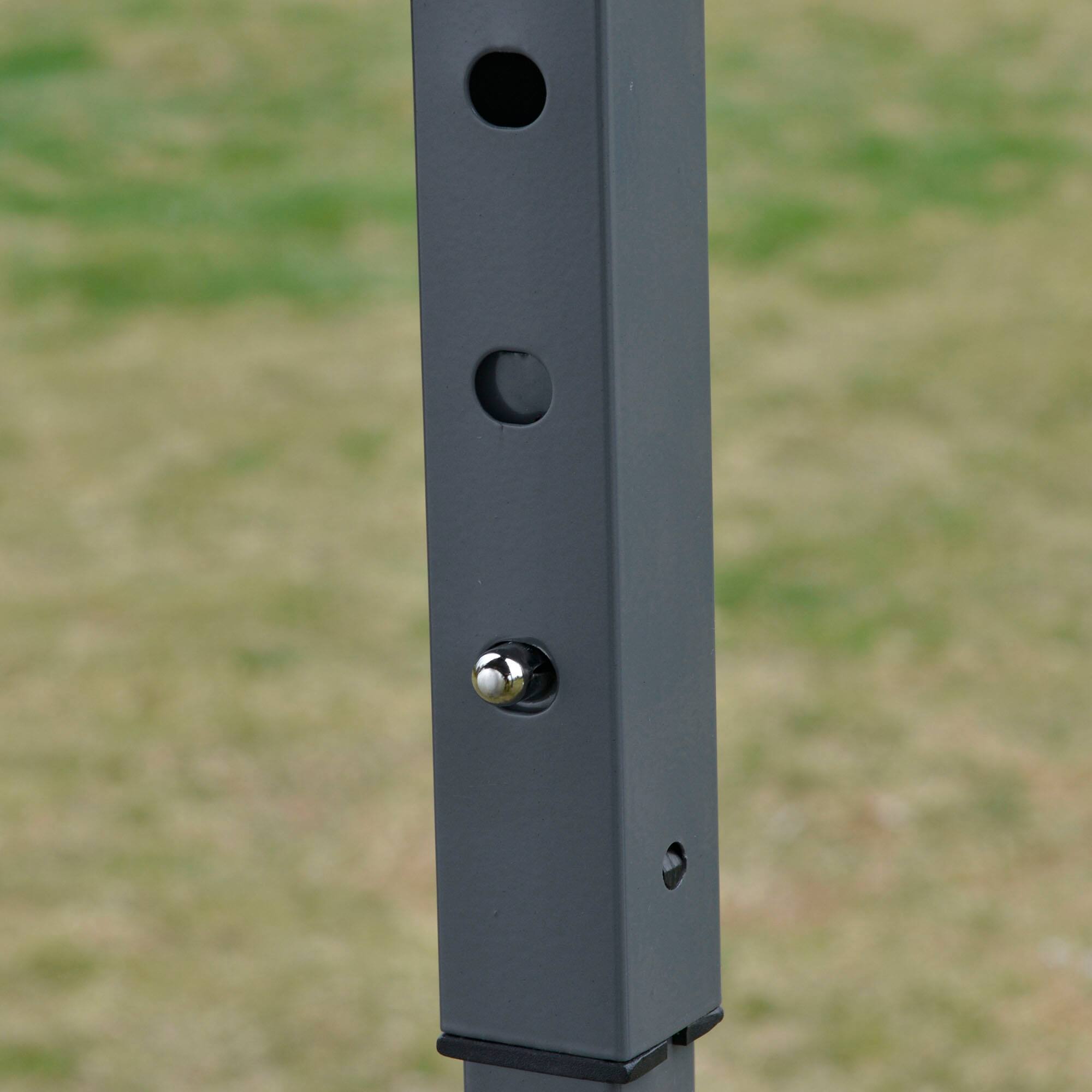 Alt View 8. Outsunny - 13' x 11' Hexagonal Pop Up Gazebo, Heavy Duty Outdoor Canopy Tent with 6 Mesh Sidewall Netting - Dark Brown.