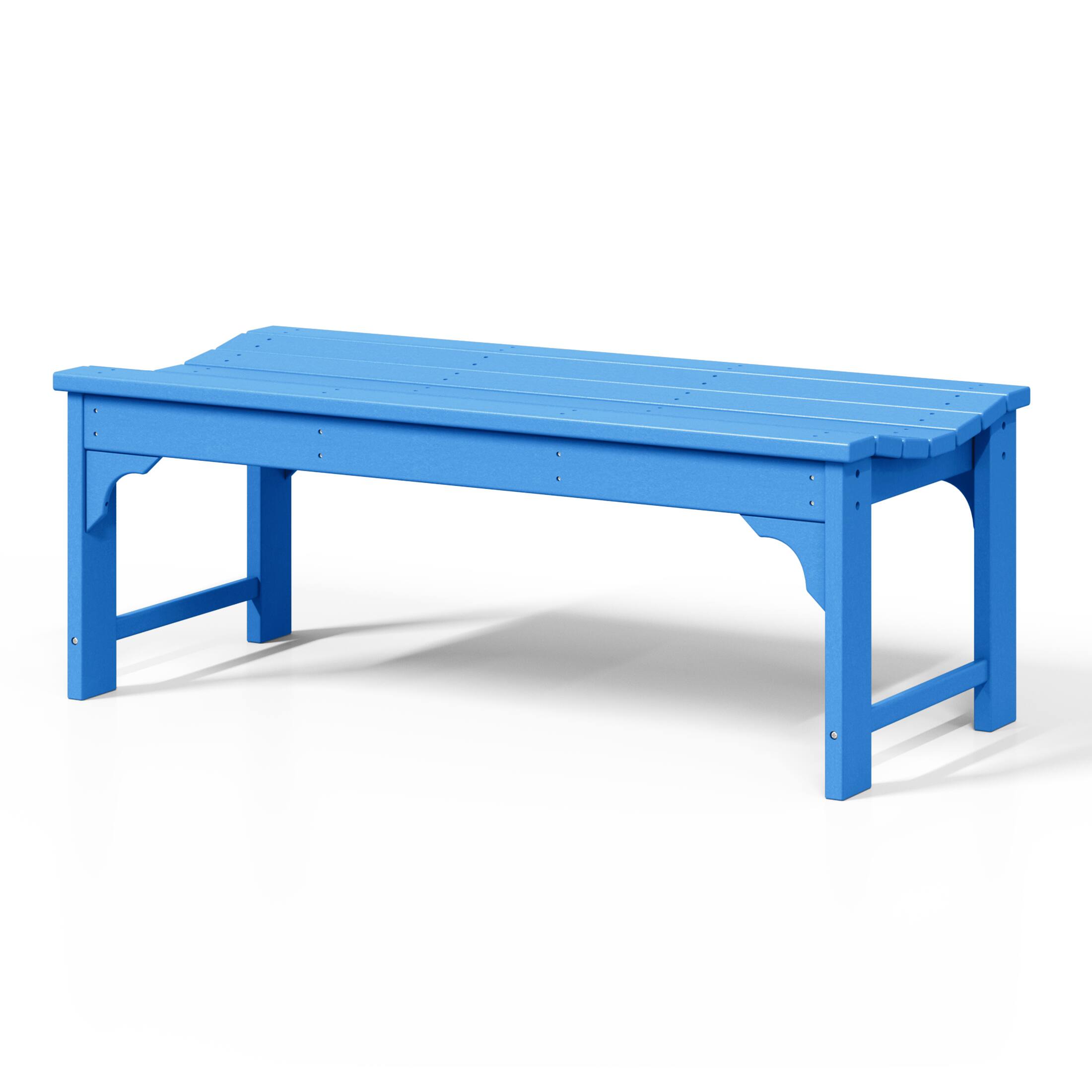 Back. WestinTrends - WestinTrends Malibu 48" length backless Poly Wood Outdoor / Garden bench - Pacific Blue.