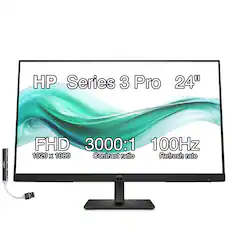 HP Series 3 Pro 24"
FHD 1920 x 1080
3000:1 Contrast ratio
100Hz Refresh rate
