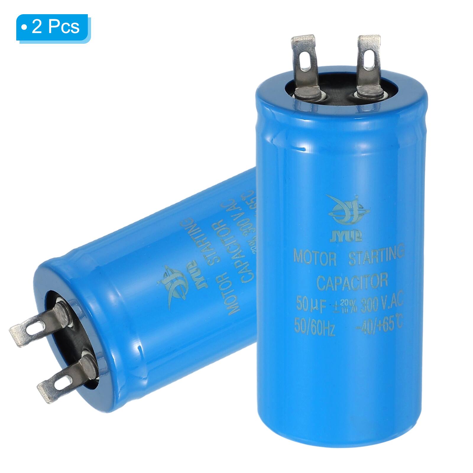2 Pcs V.A.C C5C V. STARTING CAPACITOR 0%300 V.A.C 300 JYUP MOTOR STARTING JYUP CAPACITOR MOTOR 50μF +20% 300 V.A.C V. 50/60Hz -40/+65°C