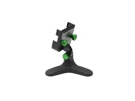 WeatherTech - DeskFone Two View | Rotatable & Adjustable Universal Desktop Cell Phone Holder – Black Body – Forest Green Metal Knobs - Black/Forest Green Metal