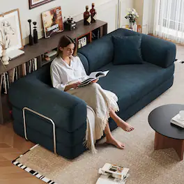 Meqiodas - 78.8" Compression Sofa,Convertible Floor Sofa Bed-with Pillow Back Support Armrest,Comfy Futon Couch Sleeper Bed - Gray