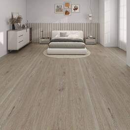 Dotfloor - 48"x7.2" SPC Composite Flooring; 12 Planks/Box (28.68 sq. ft/Box); 5mm Thick with 1mm IXPE Backing; 12 mil Wear Layer - Grand Goldin
