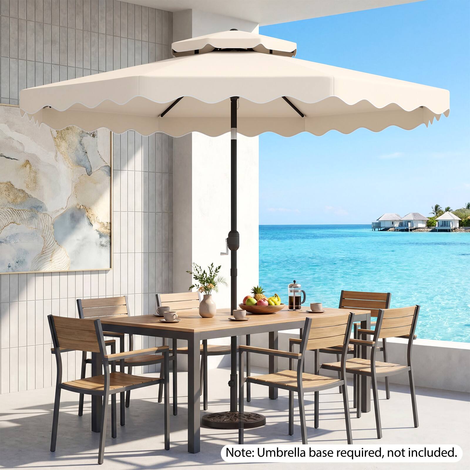Note: Umbrella base required, not included.
