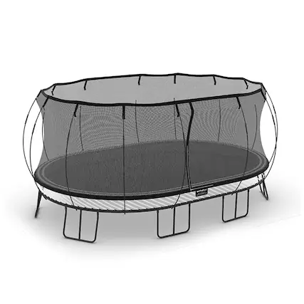 Front. Springfree Trampoline - Springfree Trampoline 12'x19' Jumbo Oval Trampoline with 22'x29' Space Required - Blue, Black.