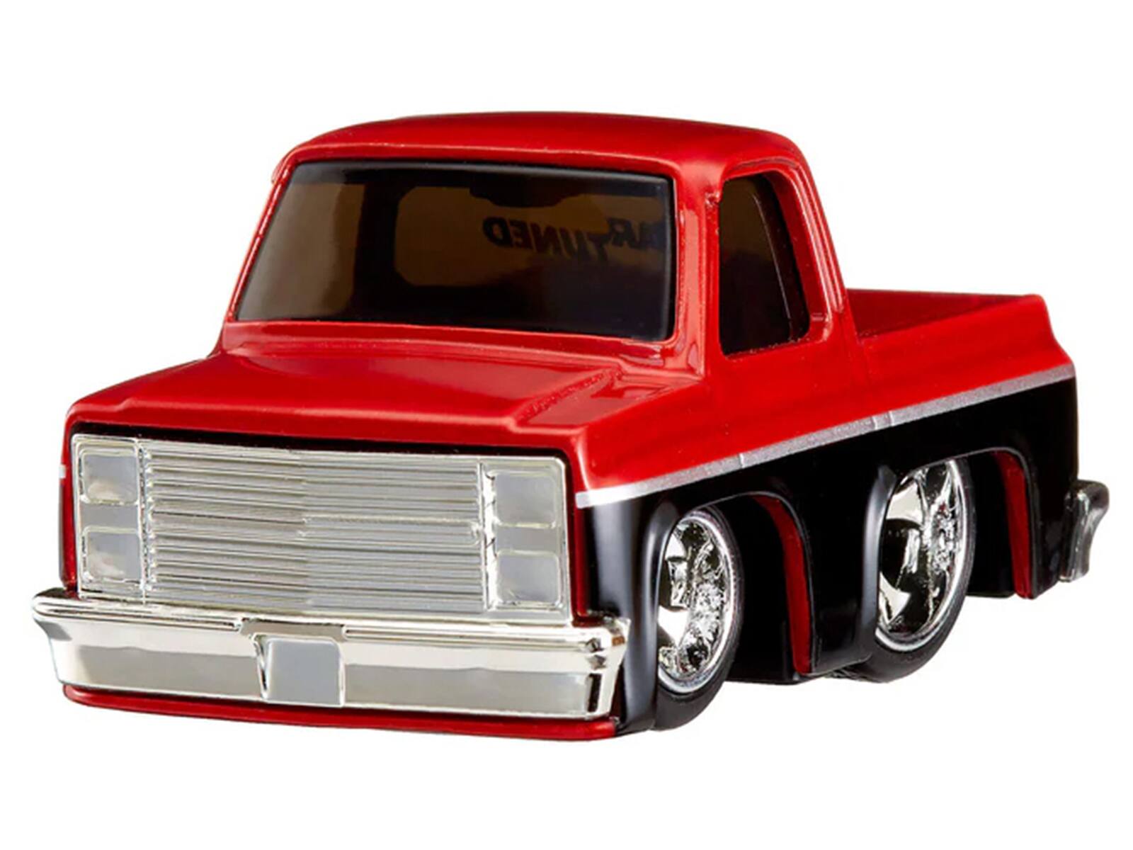 Alt View 1. Car Tuned - 1987 Chevrolet C10 Pickup Truck Red Metallic and Black "Customs" Series 2 Diecast Model Car by CarTuned.