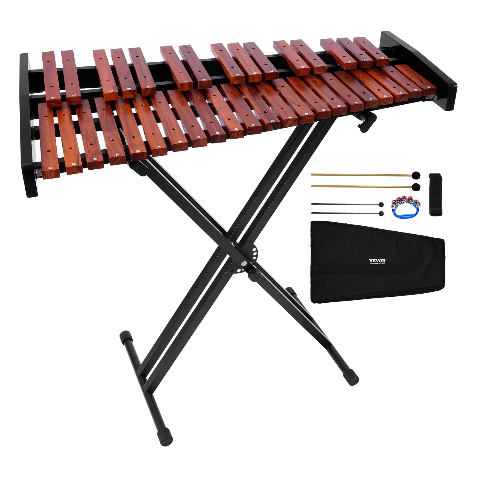 VEVOR - Glockenspiel Xylophone, 37 Notes, Wooden Professional Xylophone Percussion Instrument, with Height Adjustable Stand - Brown price history on PriceWatchPro