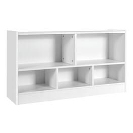 Pefilos - Kids 2-Shelf Bookcase 5-Cube Wood Toy Storage Cabinet Organizer- Toy Organizer for Kids, Boys, Girls, Nursery - White