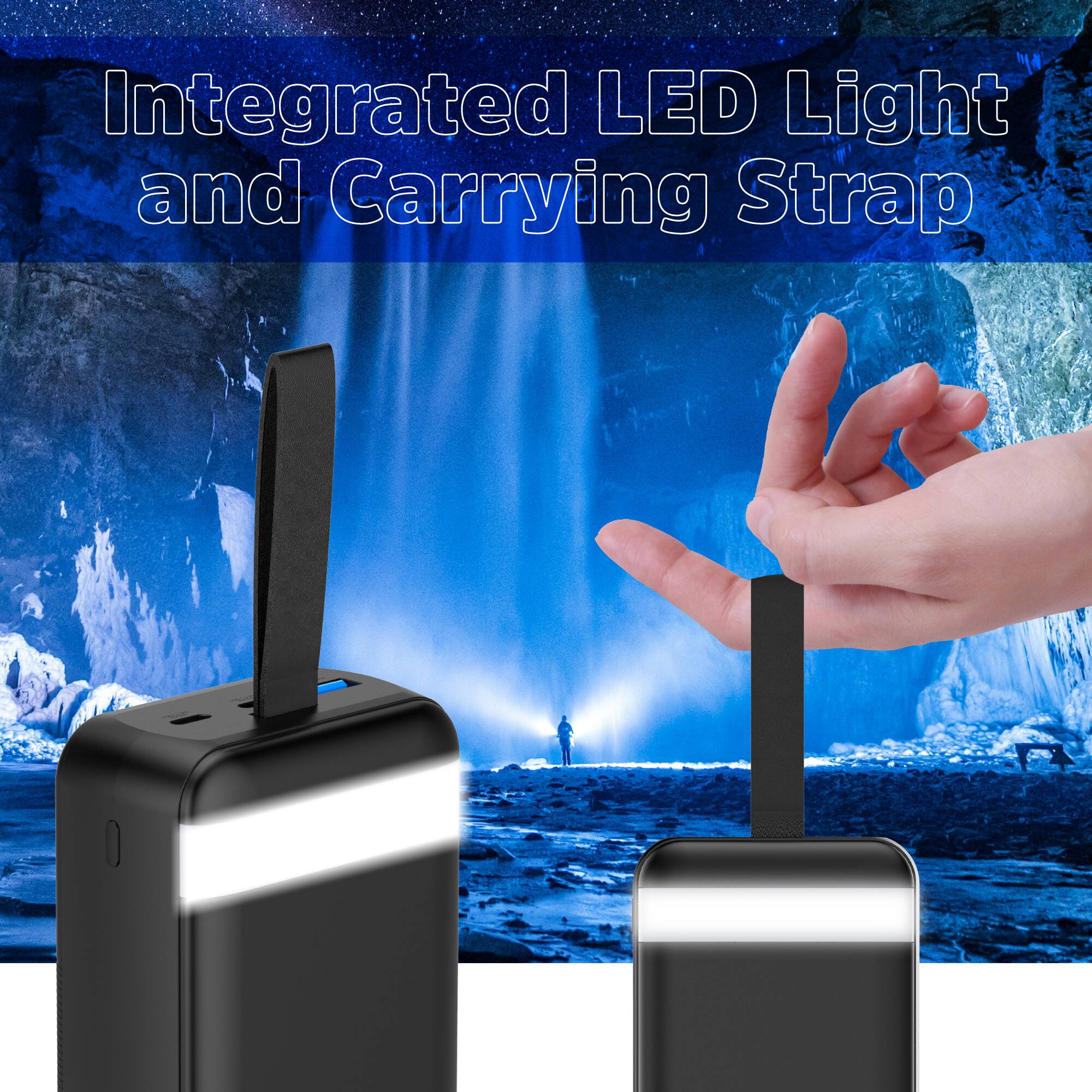 Integrated LED Light and Carrying Strap