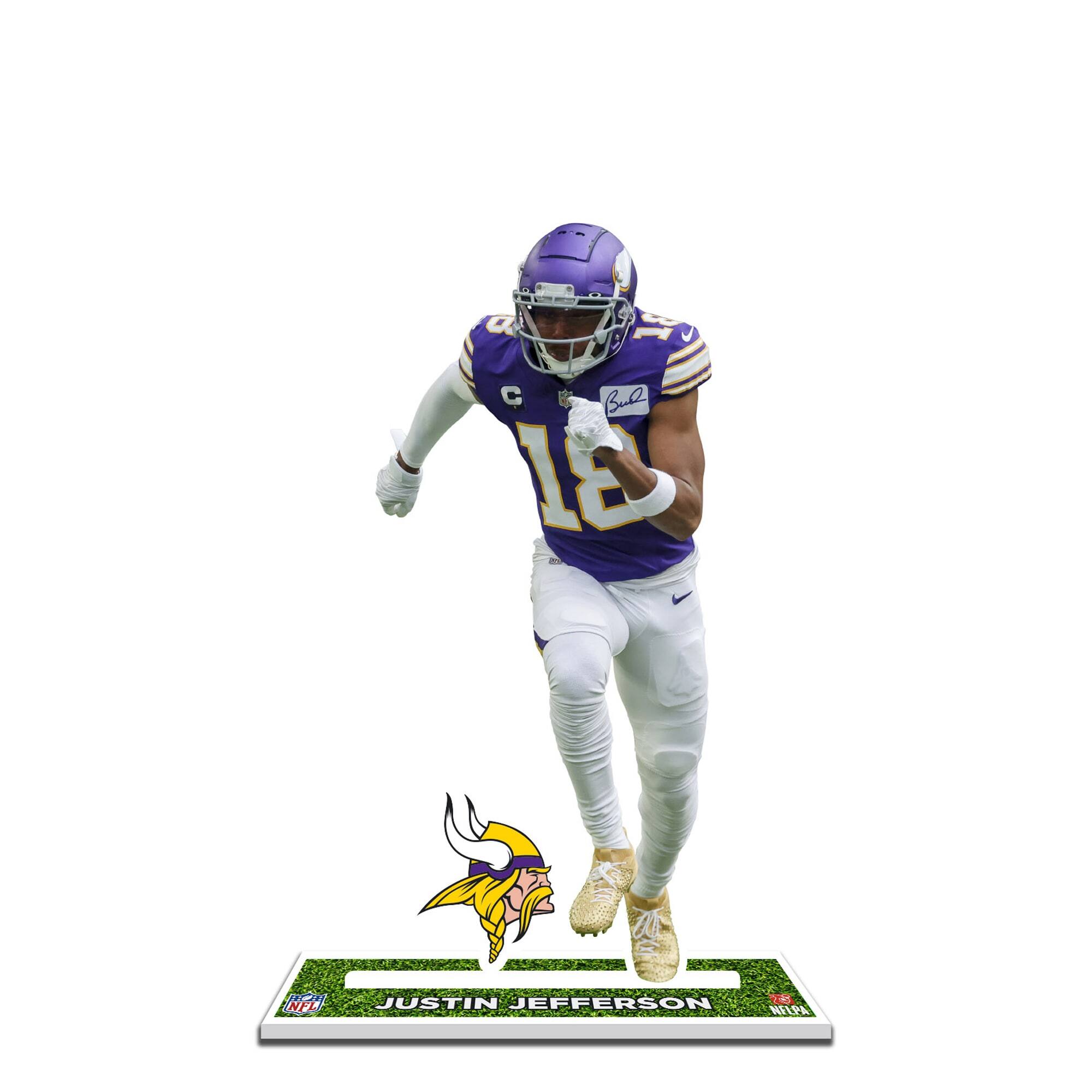 UPI Marketing - Justin Jefferson Minnesota Vikings 12'' Player Standee Desktop Display - Multicolor