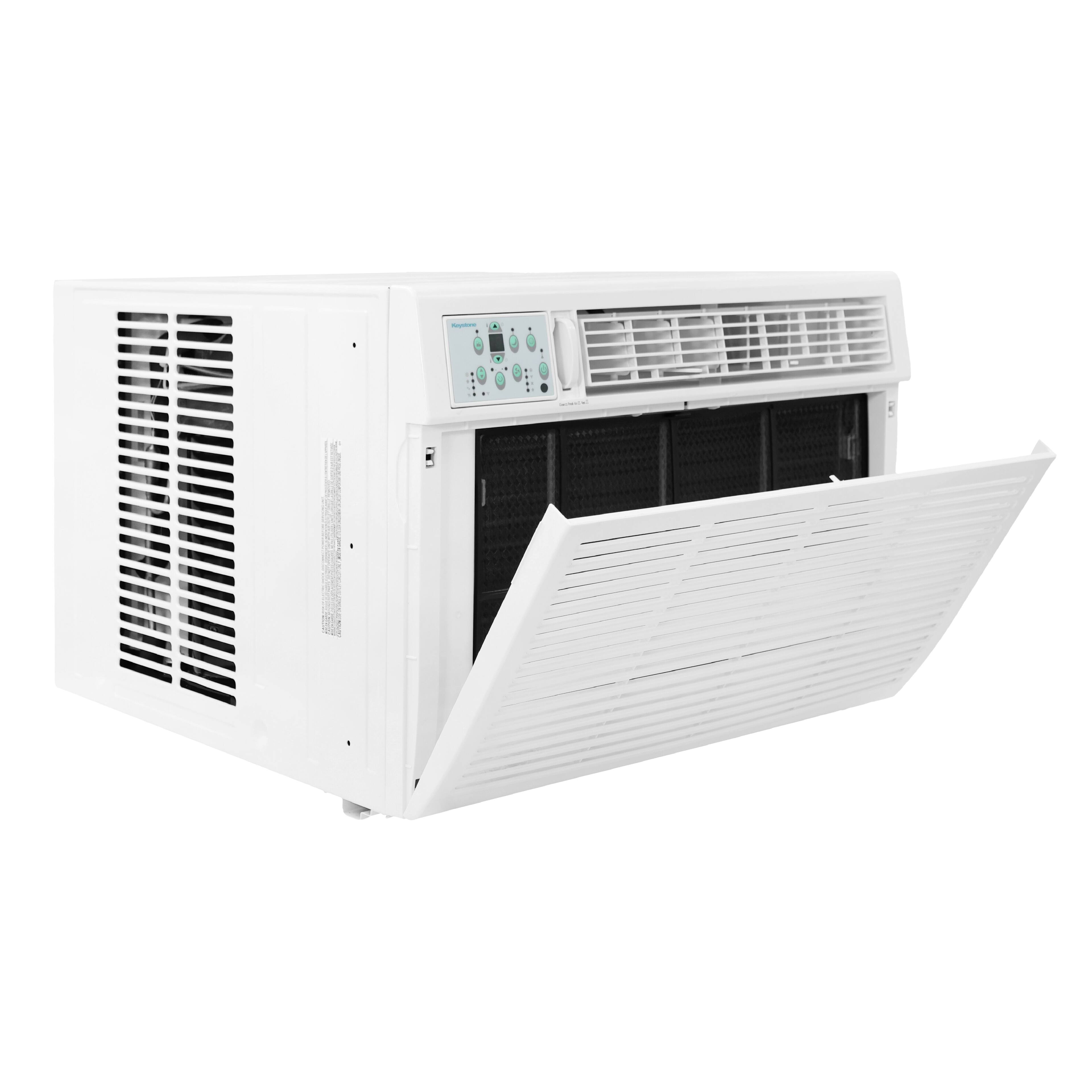 Alt View 4. Keystone - Keystone 18,800/18,400 BTU 230V Window Air Conditioner with 16,000 BTU Supplemental Heat Function - White.